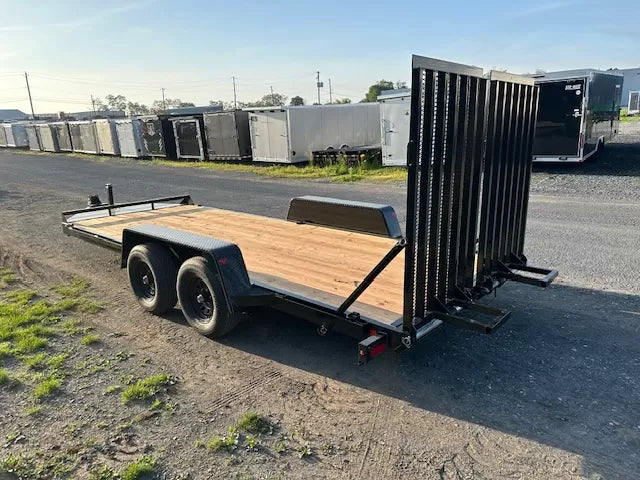 BWise 7 x 18 Equipment Trailer – Split Landscape Ramp